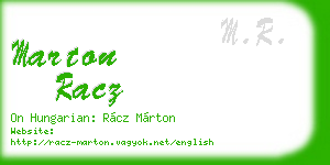 marton racz business card
