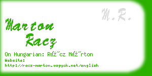 marton racz business card